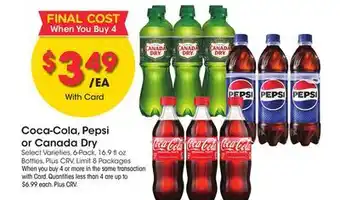 Ralphs Coca-Cola, Pepsi or Canada Dry offer