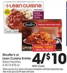 Ralphs Stouffer's or Lean Cuisine Entrée offer