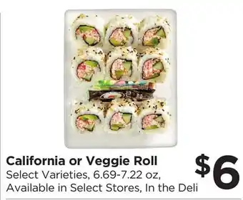 Food 4 Less California or Veggie Roll offer