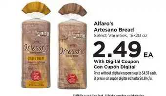 Food 4 Less Alfaro's Artesano Bread offer