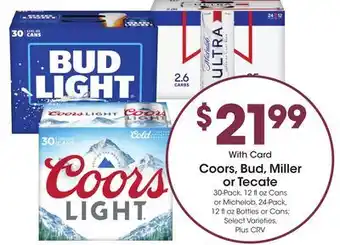 Ralphs Coors, Bud, Miller or Tecate offer