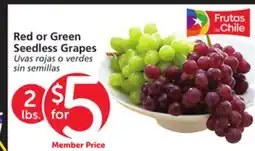 Albertsons Red or Green Seedless Grapes offer