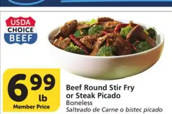 Albertsons Beef Round Stir Fry or Steak Picado offer