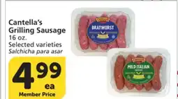 Albertsons Cantella's Grilling Sausage offer