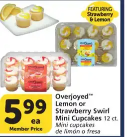 Albertsons Overjoyed Lemon or Strawberry Swirl Mini Cupcakes offer