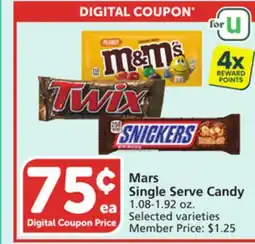 Albertsons Mars Single Serve Candy offer