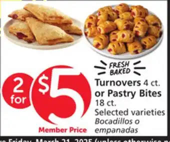 Vons Turnovers 4 ct. or Pastry Bites 18 ct offer