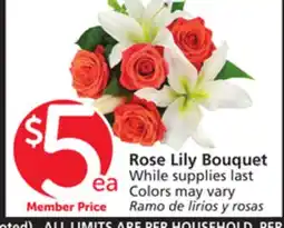 Vons Rose Lily Bouquet offer