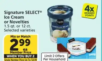 Albertsons Signature SELECT Ice Cream or Novelties offer