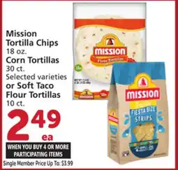 Vons Mission Tortilla Chips 18 oz. Corn Tortillas 30 ct. or Soft Taco Flour Tortillas 10 ct offer