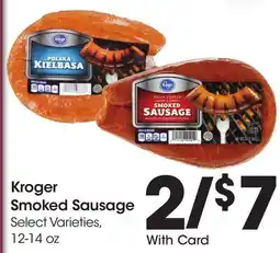 Ralphs Kroger Smoked Sausage offer