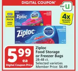 Vons Ziploc Food Storage or Freezer Bags offer