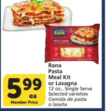 Vons Rana Pasta Meal Kit or Lasagna offer