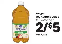 Ralphs Kroger 100% Apple Juice offer