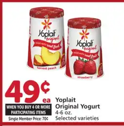 Vons Yoplait Original Yogurt offer