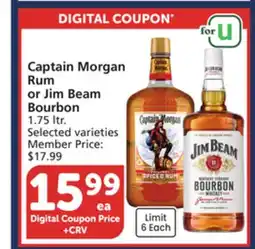 Vons Captain Morgan Rum or Jim Beam Bourbon offer