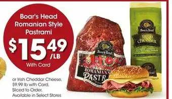 Ralphs Boar's Head Romanian Style Pastrami offer