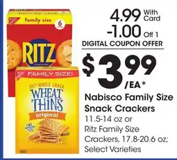 Ralphs Nabisco Family Size Snack Crackers offer