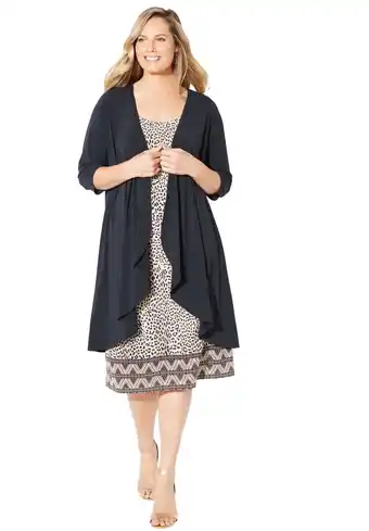 Walmart Catherines Women's Plus Size Soft Knit Jacket Dress offer