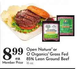 Pavilions Open Nature or O Organics Grass Fed 85% Lean Ground Beef offer