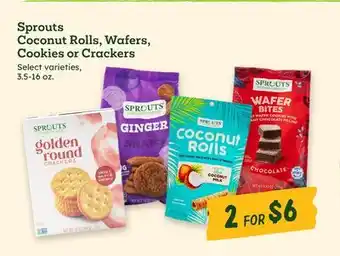 Sprouts Farmers Market Sprouts Coconut Rolls, Wafers, Cookies or Crackers offer