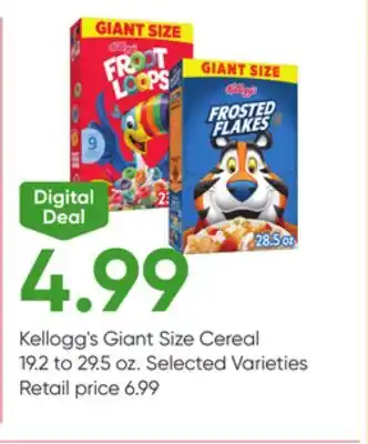 Stater Bros Kellogg's Giant Size Cereal offer