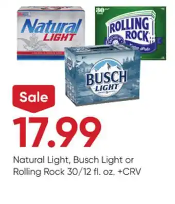 Stater Bros Natural Light, Busch Light or Rolling Rock offer