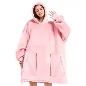 Walmart Livhil Oversized Microfiber & Sherpa Wearable Blanket, One Size Fits All Parent offer