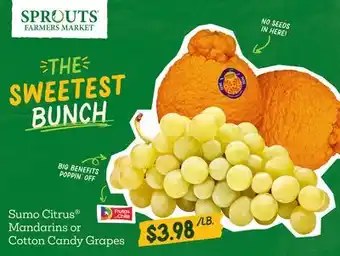 Sprouts Farmers Market Sumo Citrus Mandarins or Cotton Candy Grapes offer