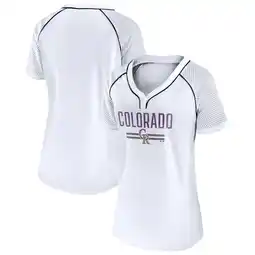 Walmart Women's Fanatics White Colorado Rockies Play Calling Raglan V-Neck T-Shirt offer