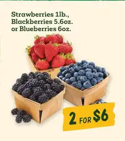 Sprouts Farmers Market Strawberries 1lb., Blackberries 5.6oz. or Blueberries 6oz offer