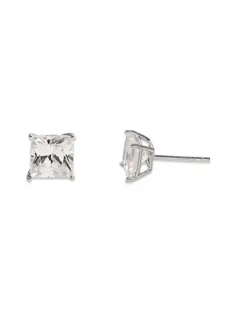 Walmart Brilliance Fine Women's Square CZ 10kt White Gold Stud Earrings, 7mm offer