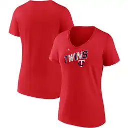 Walmart Women's Majestic Red Minnesota Twins Second Wind V-Neck T-Shirt offer