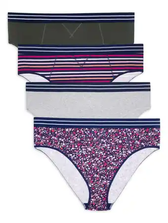 Walmart No Boundaries Women's High Waisted Ribbed Cotton Brief Panties, 4-Pack offer