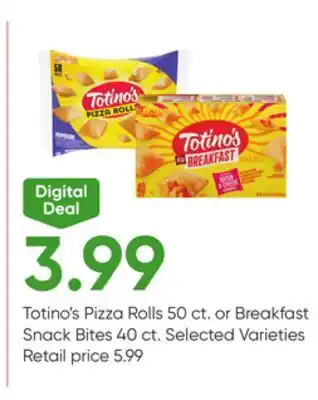 Stater Bros Totino's Pizza Rolls 50 ct. or Breakfast Snack Bites 40 ct offer