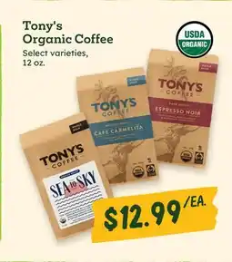 Sprouts Farmers Market Tony's Organic Coffee offer