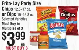 Smart & Final Frito-Lay Party Size Chips or Dips offer