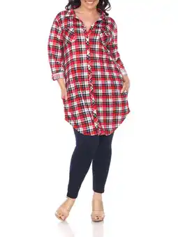 Walmart White Mark Women's Plus Size Plaid Tunic Top offer