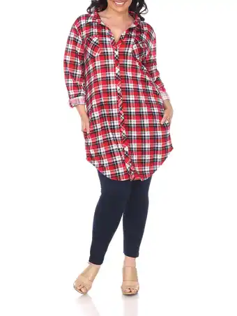 Walmart White Mark Women's Plus Size Plaid Tunic Top offer