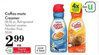 Pavilions Coffee-mate Creamer offer