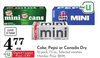 Pavilions Coke, Pepsi or Canada Dry offer