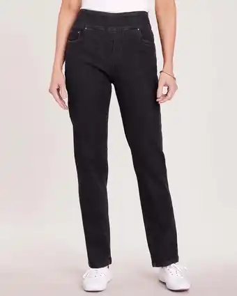 Walmart Blair Denimease Petite Short Flat-Waist Pull-On Jeans offer