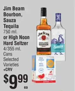 Smart & Final Jim Beam Bourbon, Sauza Tequila or High Noon Hard Seltzer offer