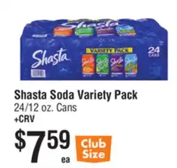 Smart & Final Shasta Soda Variety Pack offer