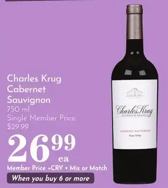 Pavilions Charles Krug Cabernet Sauvignon offer