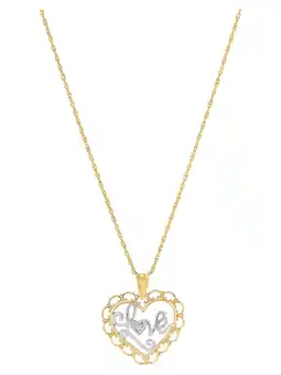 Walmart Brilliance Fine Jewelry 10K Yellow Gold with Rhodium Love Hearts Pendant,18 offer