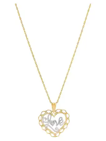 Walmart Brilliance Fine Jewelry 10K Yellow Gold with Rhodium Love Hearts Pendant,18 offer