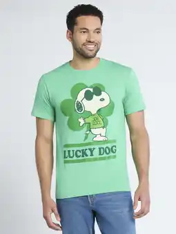 Walmart Peanuts Snoopy Lucky Dog Men’s and Big Men’s Graphic Tee, Sizes S-3XL offer