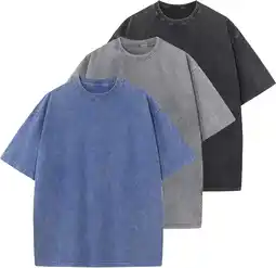 Walmart Men's Cotton T-Shirts Oversized Unisex Short Sleeves Casual Loose Wash Solid Basic Tee Tops offer