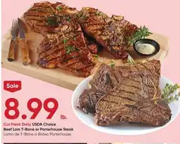 Stater Bros Cut Fresh Daily USDA Choice Beef Loin T-Bone or Porterhouse Steak offer